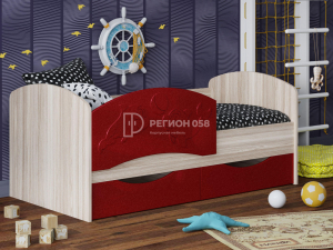 Кровать Дельфин-3 МДФ Красный металлик